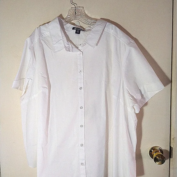 Roaman's Tops Roamans Womens Plus Size 3w White Button Up